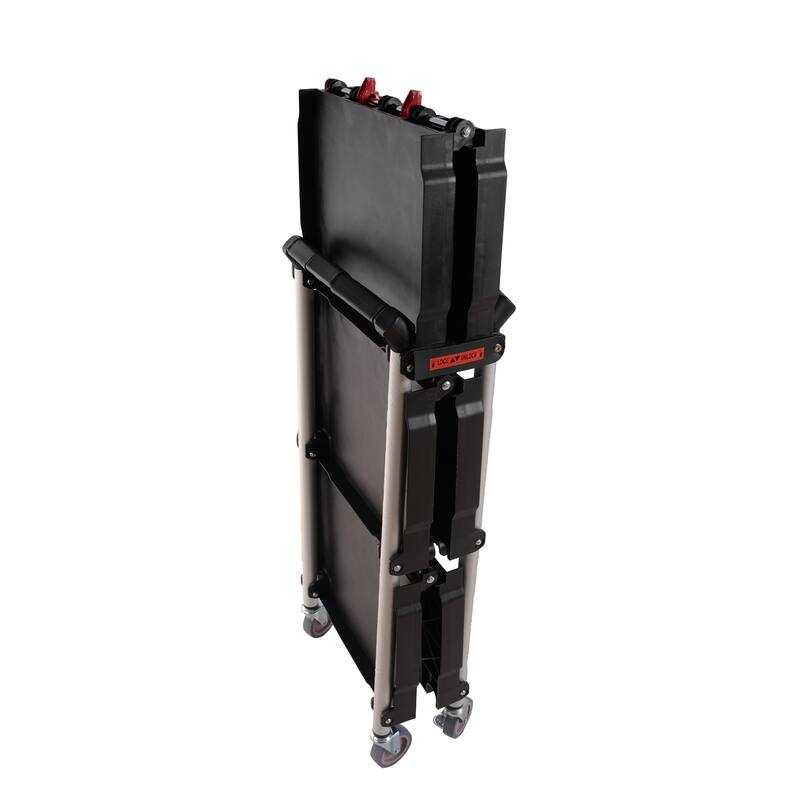 Folding Service Car With Wheels, Three-layer Practical Trolley, Folding Storage Cart, No Assembly Required