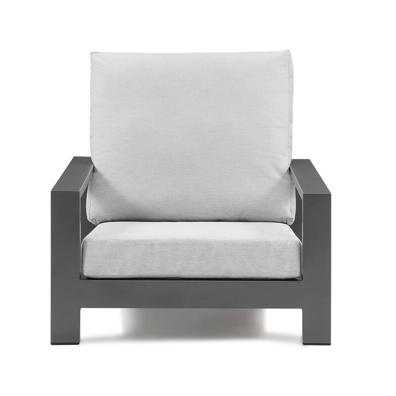 Benton 4-Piece Aluminum Outdoor Conversation Sofa Set with Cushions