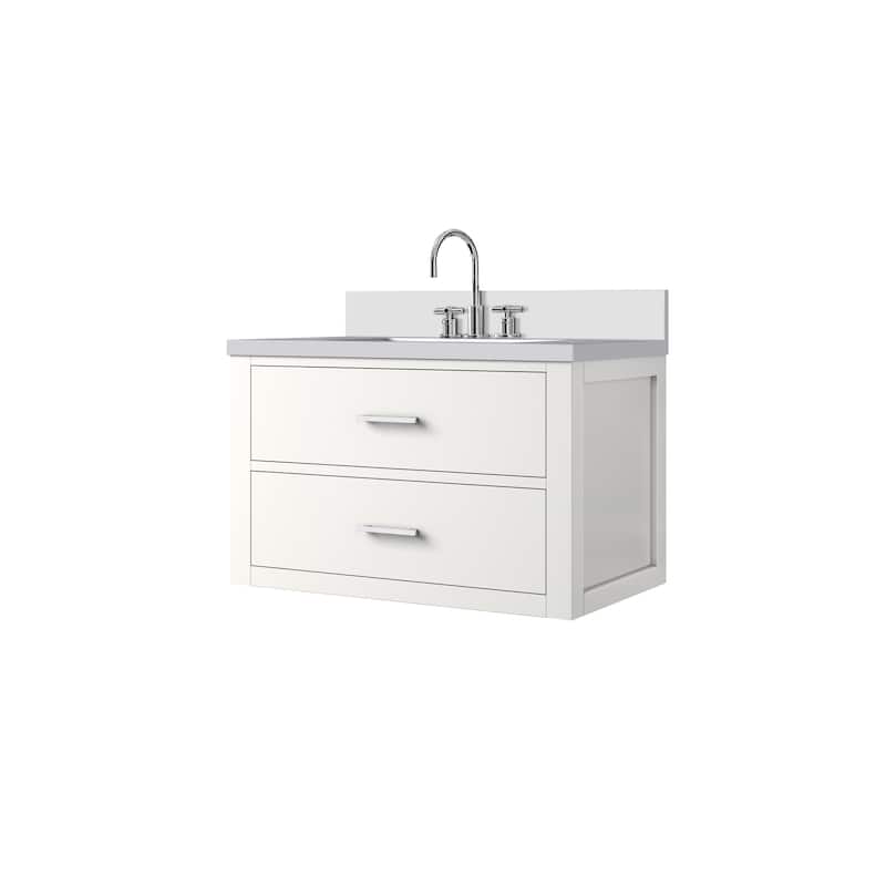 Castor Bath Vanity with Cultured Marble Top, Sink and Faucet