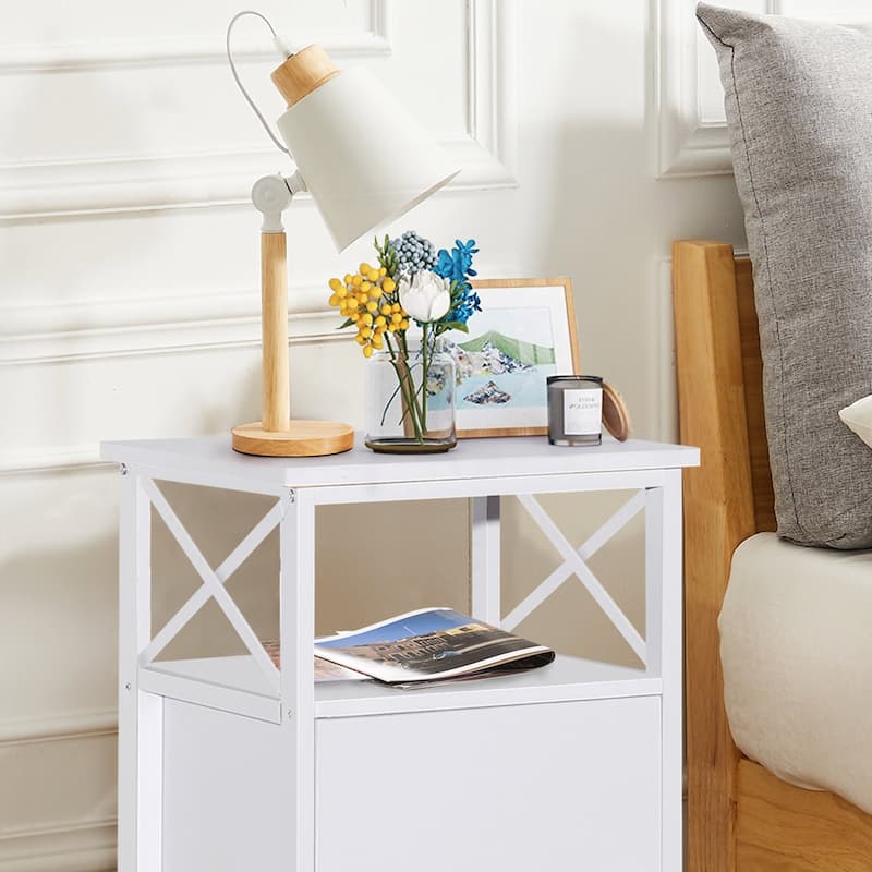 Javlergo Set of 2 Nightstand with Storage Cabinet