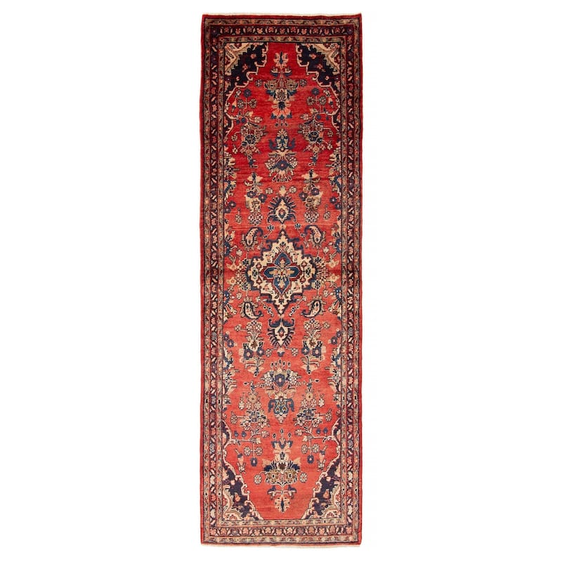 ECARPETGALLERY Hand-knotted Andelz Red Wool Rug - 2' 9" x 9' 4" - Red - 2' 9" x 9' 4" - Runner