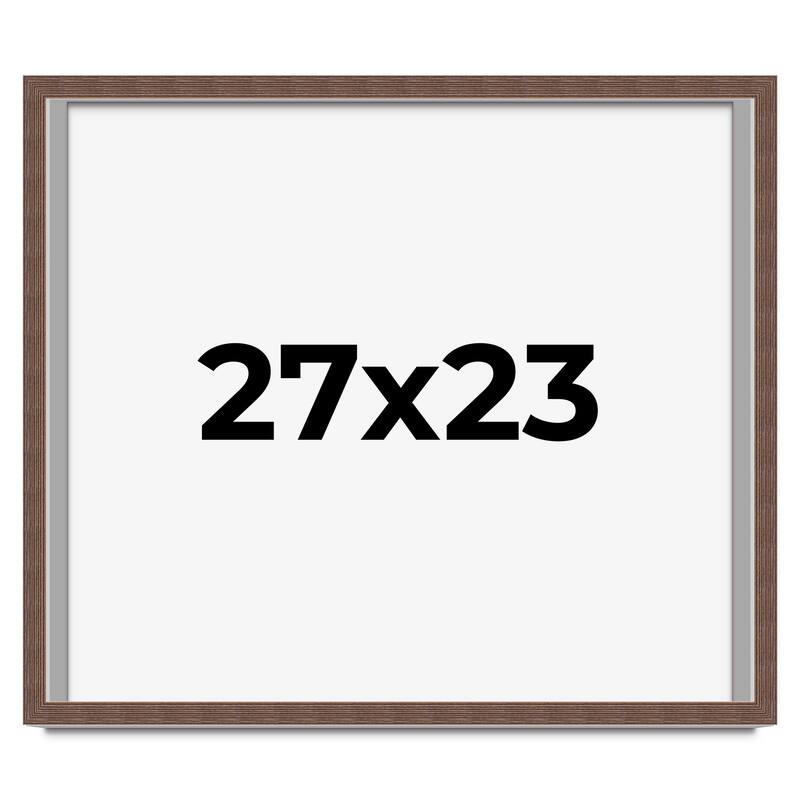 27x23 Shadow Box Frame Brown | 1.125 inches Deep Real Wood Rustic