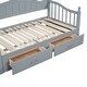 preview thumbnail 18 of 25, Wooden Twin Size Daybed with Twin Size Trundle, Extendable Daybed with Two Storage Drawers, Espresso