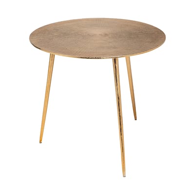 Reva Gold Cast Aluminum Round Accent Table