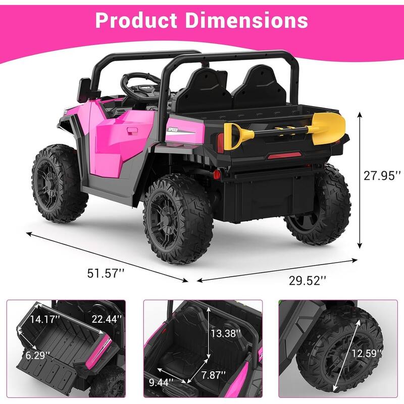 Electric 24V Ride on Dump Truck Toy with Remote for Kids Best Gift