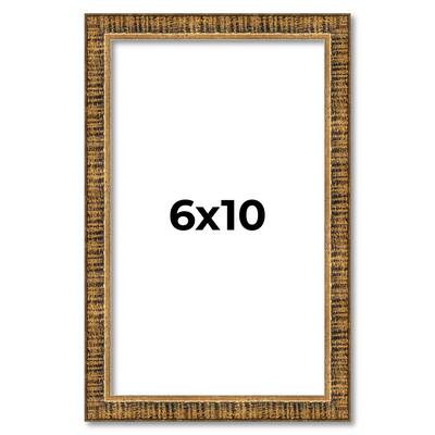 6x10 Frame Gold Solid Wood Picture Frame - Complete Modern Photo Frame