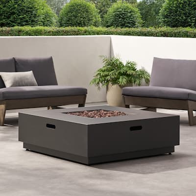 39 in. W x 39 in. D x 13 in. H Square Propane Burning Outdoor Fire Pit
