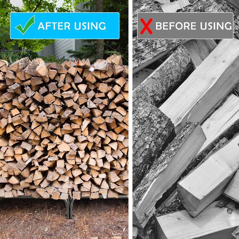 Costway 4FT/5FT/6FT/8FT Firewood Storage Log Rack Heavy Duty Iron Log