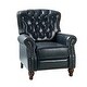 preview thumbnail 34 of 45, HULALA HOME Genuine Leather Nailhead Trim Pushback Recliner with Rolled Arms