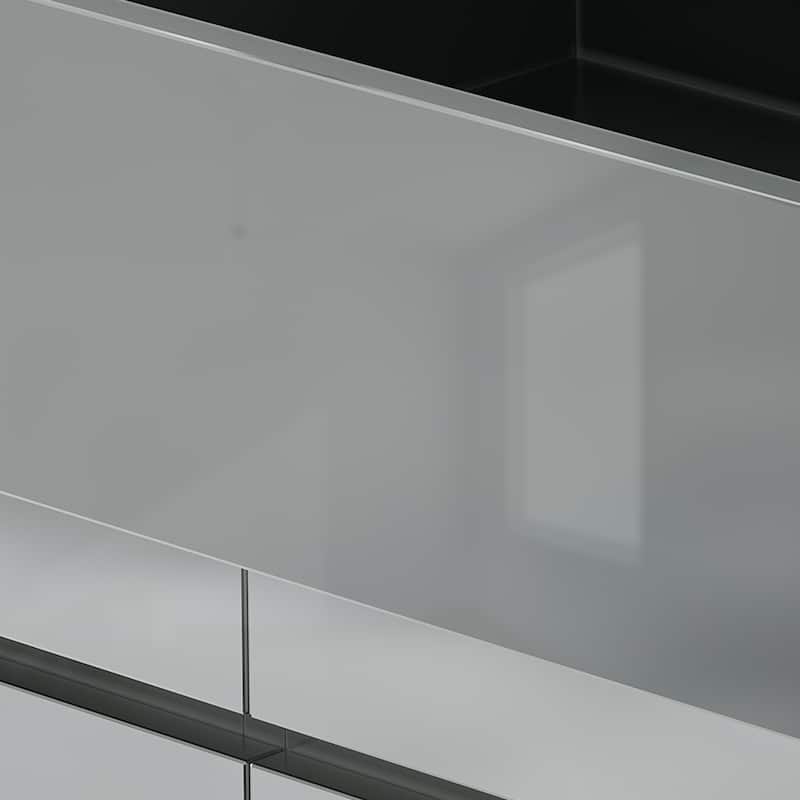 Moasis 8 Drawer High Gloss Dresser with RGB LED Light for Modern Bedroom Storage