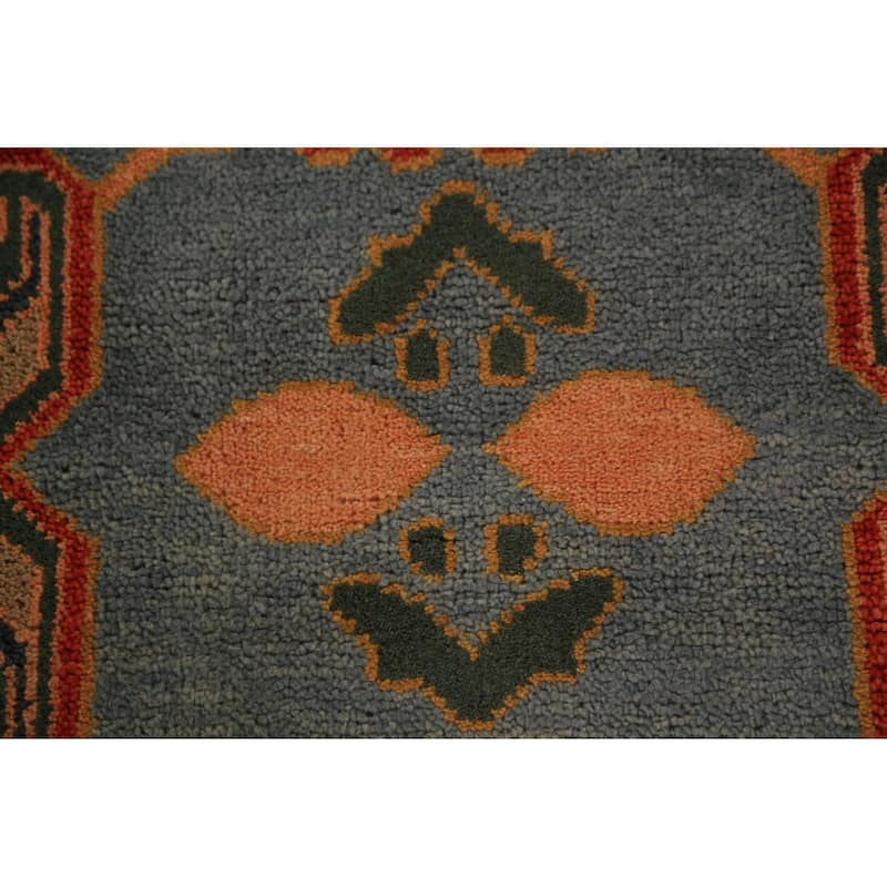 Blue Oushak Indian Area Rug Handmade Wool Carpet - 8'10"x 12'0"