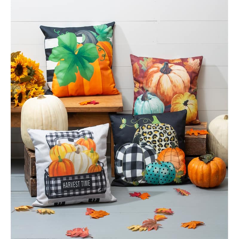Interchangeable Pillow Cover Set of 4, Pumpkins