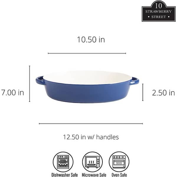 dimension image slide 2 of 6, 10 Strawberry Street Sienna Oval 13" and 10.5" Bakeware Set