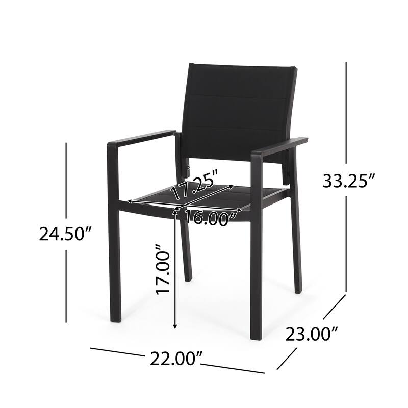 Outdoor Mesh 2 Piece Armrest Dining Chair with Aluminum Frame and Backrest for Dining Room Kitchen Bedroom Living Room