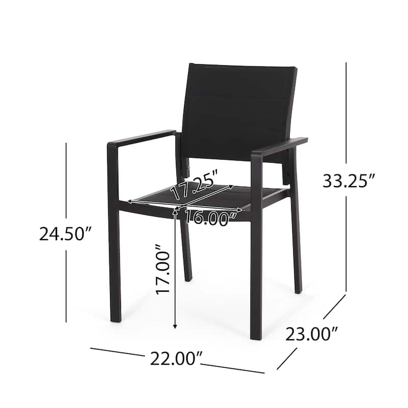 Templin Outdoor Mesh and Aluminum 7 Piece Dining Set by Christopher Knight Home