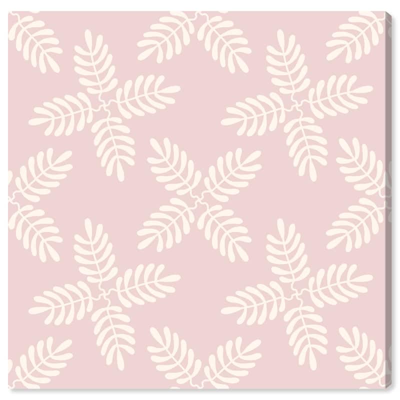 Wynwood Studio Canvas Abstract Fern Floral Flakes Pink and Light Pink Modern & Contemporary Wall Art Canvas Print - 30 x 30