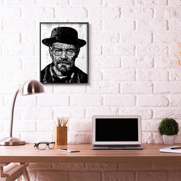Shop Stupell Industries Walter White Heisenberg Breaking Bad Famous People Portrait Framed Wall Art Overstock 30996366