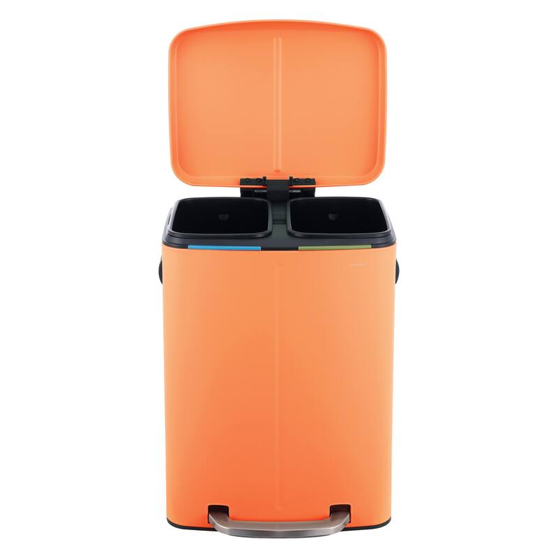 happimess 10.6-Gallon Double Bucket Trash Can with Soft Close Lid