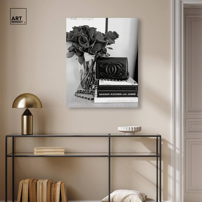 Classic Bag and Roses Canvas by Art Remedy, Gallery Wrapped