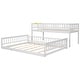preview thumbnail 20 of 20, Bunk Bed Twin XL Over Queen with Ladder and Slats Support, Bed Frame with Safety Guardrails