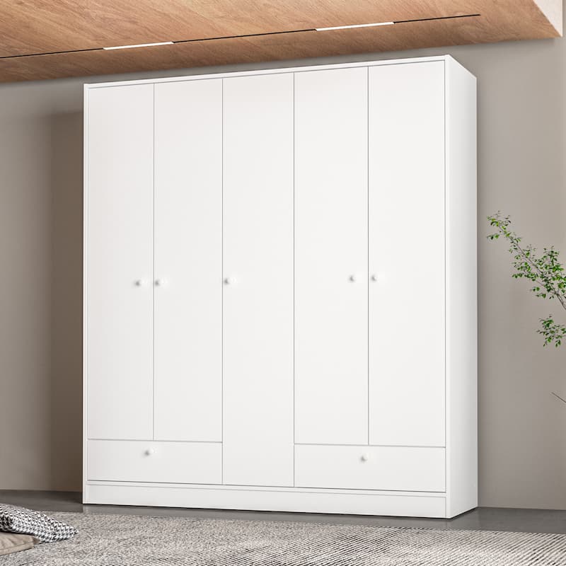 Polifurniture Denmark 5 Door Bedroom Armoire with 2 Drawers