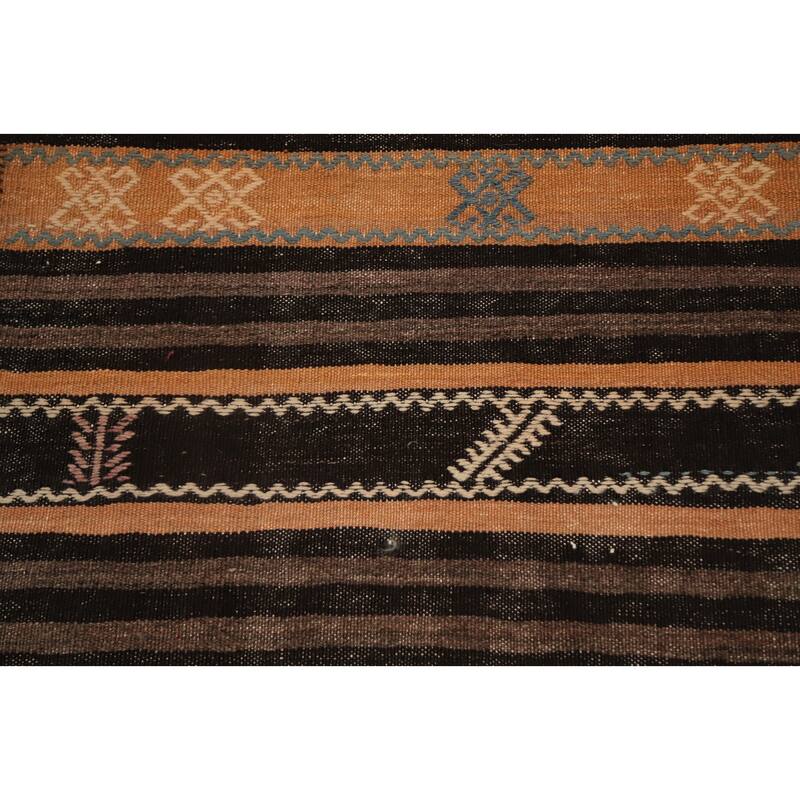 Hand Woven Oriental 100% Wool Carpet Southwestern Tribal Oranges & Rust Kilim Area Rug - 10' 9'' X 6' 4''