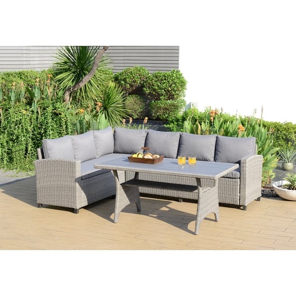 slide 2 of 8, Amazonia Creme Outdoor 3 Piece Deep Patio Dining Set - 3pc