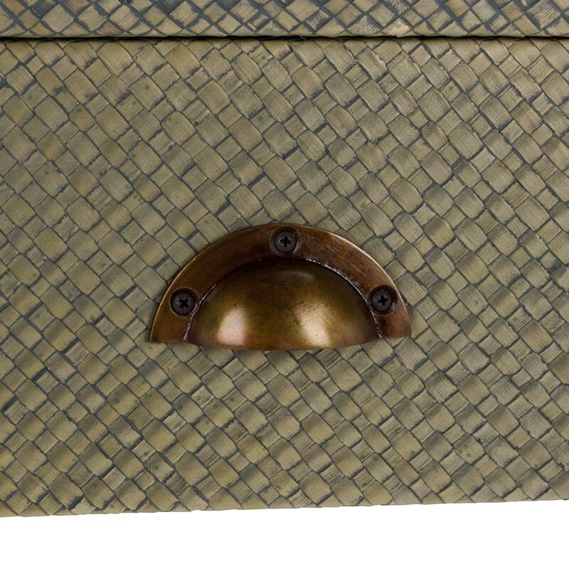 SAFAVIEH Iza Light Natural Raffia/ Gold Console Table - 31" W x 14" L x 30" H - 31"W x 14"D x 30"H