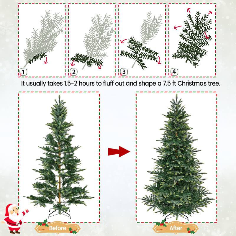 Yaheetech Pre-Lit Christmas Tree Artificial Christmas Tree with Warm White Incandescent Lights