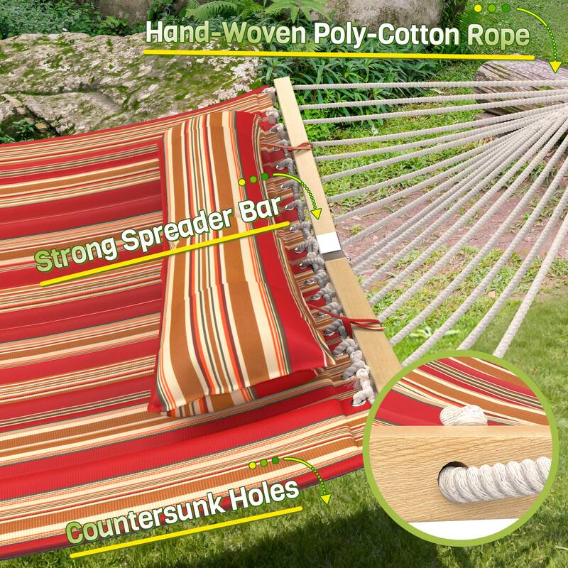 EROMMY Modern Portable Hammock, Hand-Woven Ropes, Anti-Tipping Design for Backyards, Beaches & Campsites
