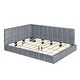 preview thumbnail 13 of 16, Modern Full Size Daybed Velvet Upholstered Sofa Bed Frame for Bedroom Living Room, Wood Slat Support