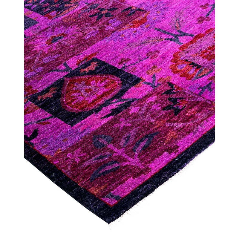 Vibrance One-of-a-Kind Hand-Knotted Area Rug - Pink, 5' 3" x 7' 5" - 5' 3" x 7' 5"