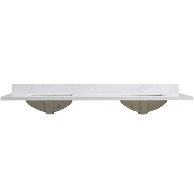 Malaga Composite Stone Vanity Top with White Rectangular Sink