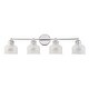 preview thumbnail 6 of 10, Meridian M80036 4 Light 32" Wide Bathroom Vanity Light with Halophane