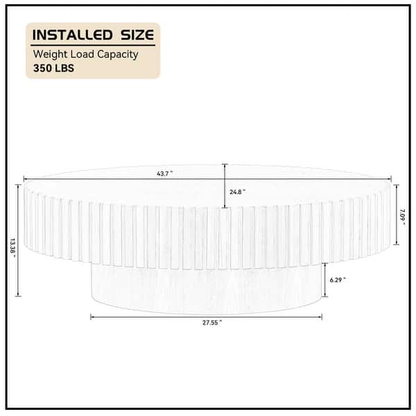 Modern Contermporary Natural Oval Accent Coffee Table with Sturdy Pedestal, MDF for Living Room No Assembled