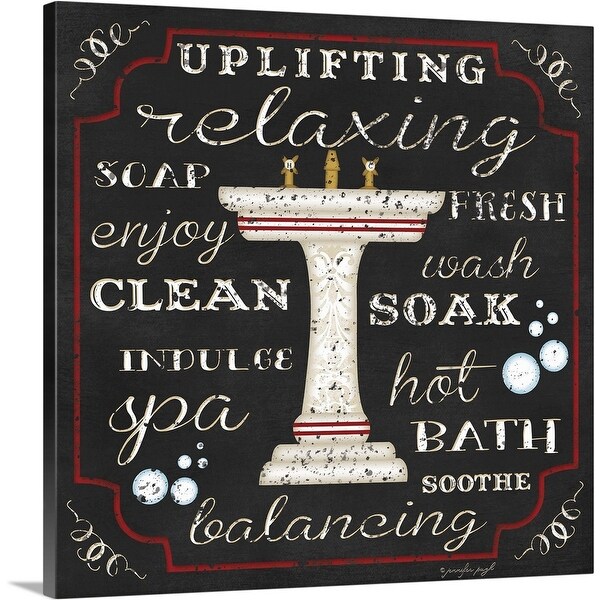 "Bath II Black" Canvas Wall Art