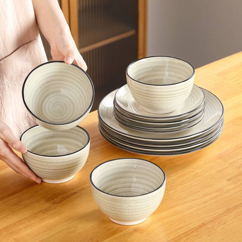 vancasso Bonbon Stoneware 12-Piece Timeless Classic Dinnerware Set