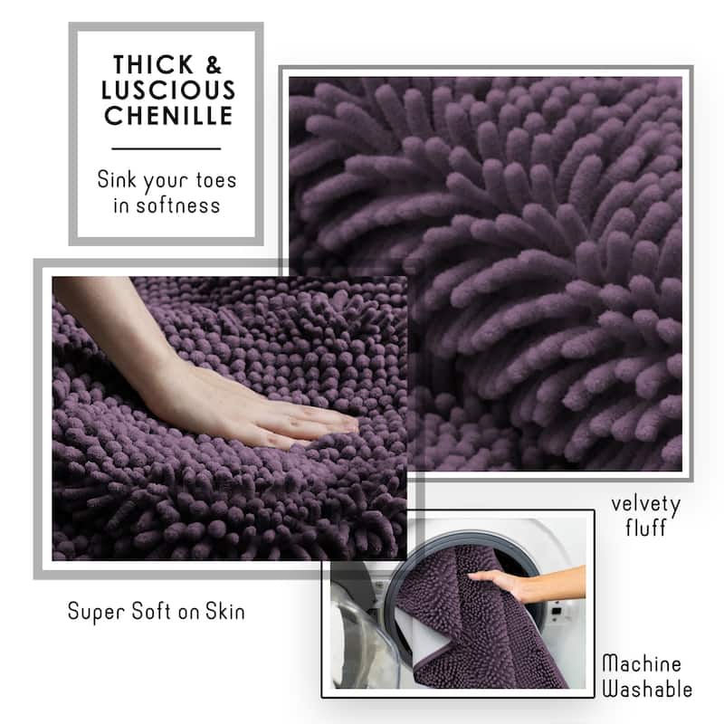 Empyrean Non-Slip Super Plush Chenille Bathroom Rugs