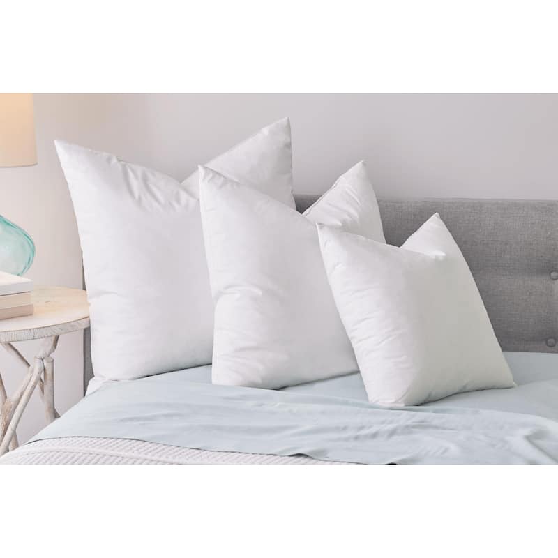 Feather Filled Decorative Pillow Inserts – Downproof Cotton Cover, Made in USA