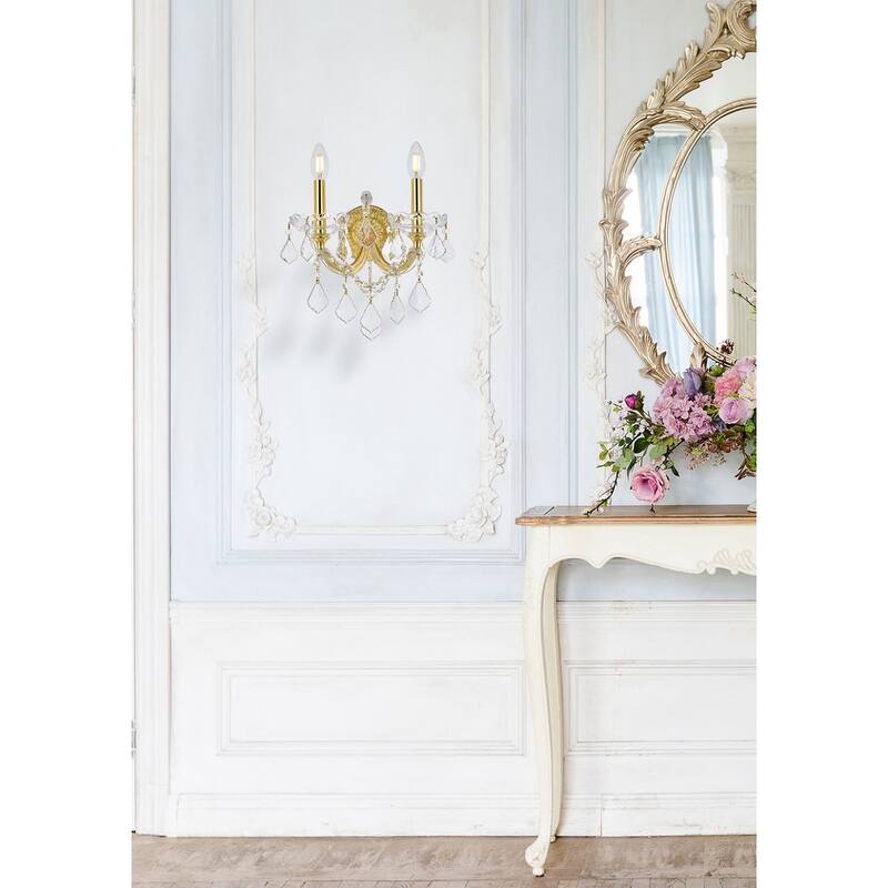 Fleur Illumination Collection Wall Sconce D:12in H:16in E:8.5in Lt:2 Gold Finish