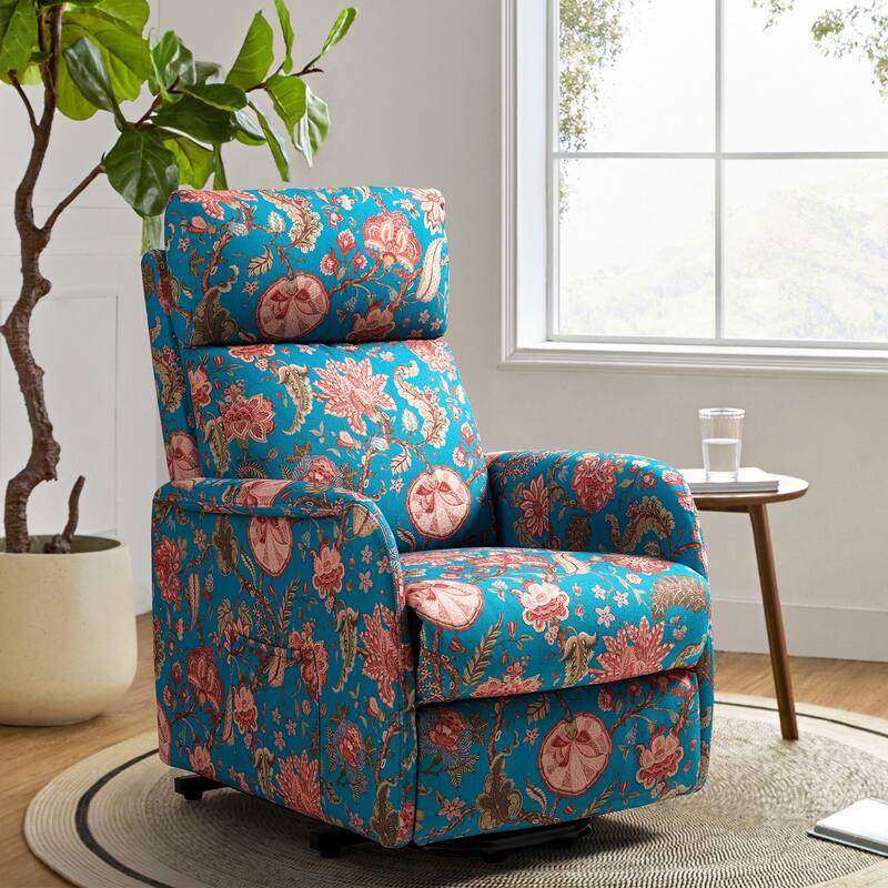 Elisa Mid-century Modern Power Remote Lift Assist Recliner with Metal Base