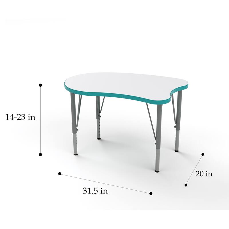 Tot Mate Versa Kids Desk Curve Shape Small Laminate Surface 31.5" x 20" Classroom Table