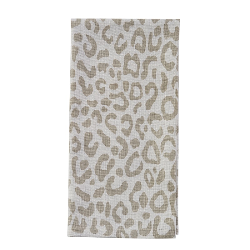 Split P Natural Safari Leopard Printed Towel Set of 4 - 18" x 26"