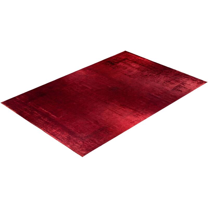 Overdyed, One-of-a-Kind Hand-Knotted Area Rug - Red - 12' 2" x 18' 3"
