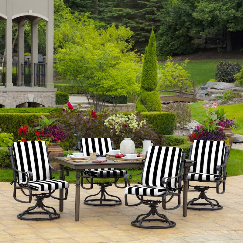 ARDEN Outdoor Cabana Stripe 44 x 20 in. High Back Dining Chair Cushion