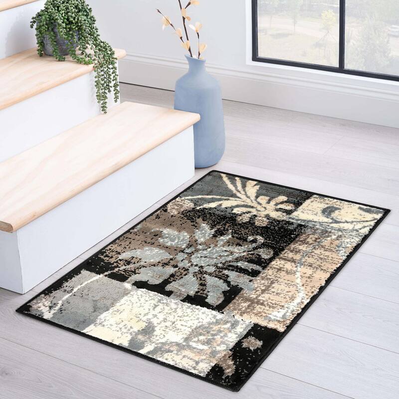 Contemporary Floral Patchwork Indoor Area Rug or Runner by Superior - 2' x 3' - Multi-Color