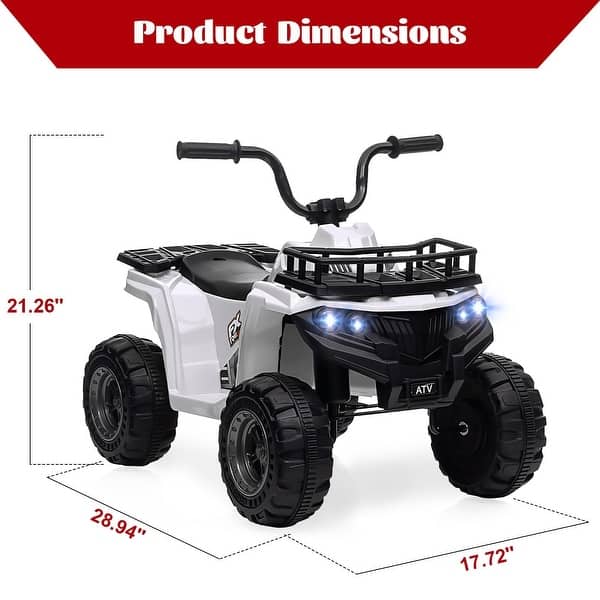 dimension image slide 5 of 8, 12V Kids Ride On ATV, 4 Wheeler Electric Vehicle for Kids