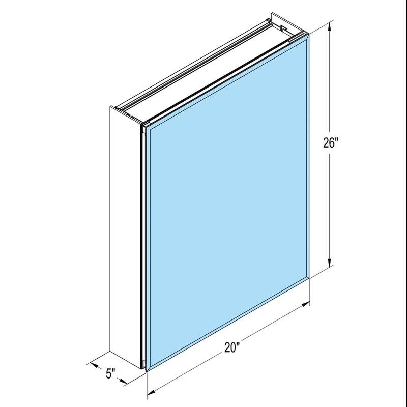 Rectangular Aluminum Recessed Mount/Surface Mount Medicine Cabinet with Mirror and Adjustable shelves