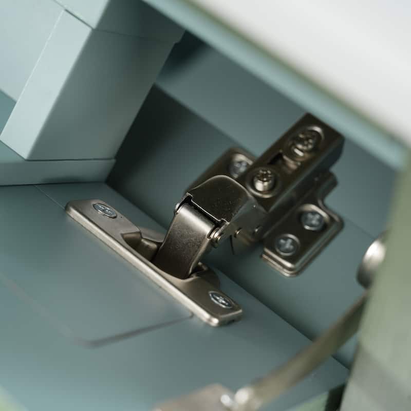Bathroom Vanity with Ceramic Sink, Bathroom Cabinet with One Flip Drawer and Two Doors, Restroom Vanity with Adjustable Shelf