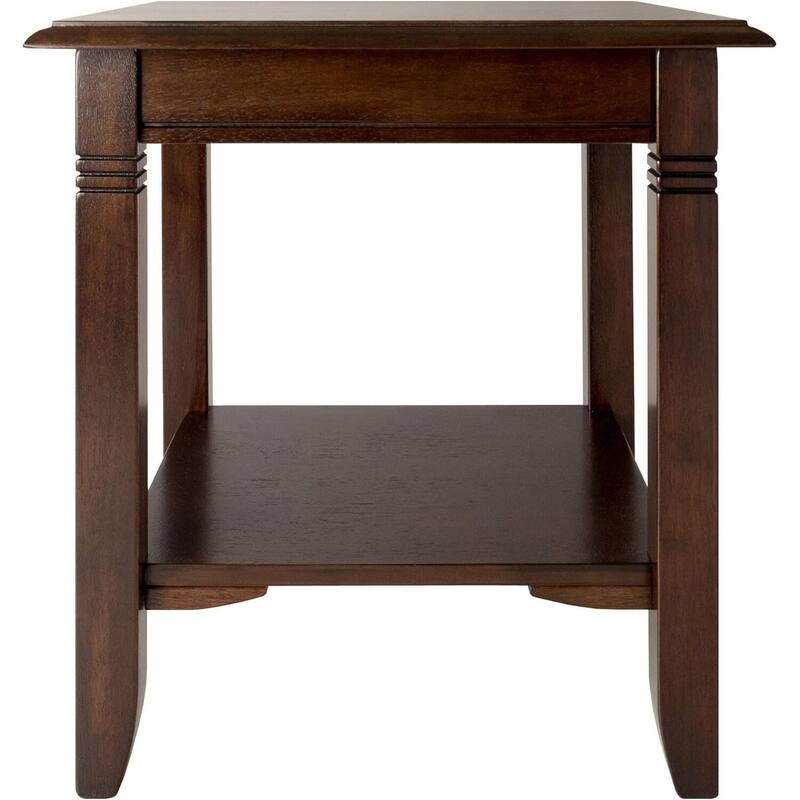 Retro End Table with Storage Shelf - Solid Wood Accent Table - 22x22 Inch Traditional Side Table - 21